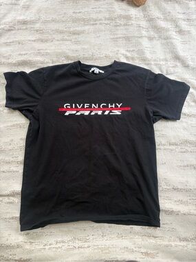 Givenchy Black Logo Tee with Red Accent